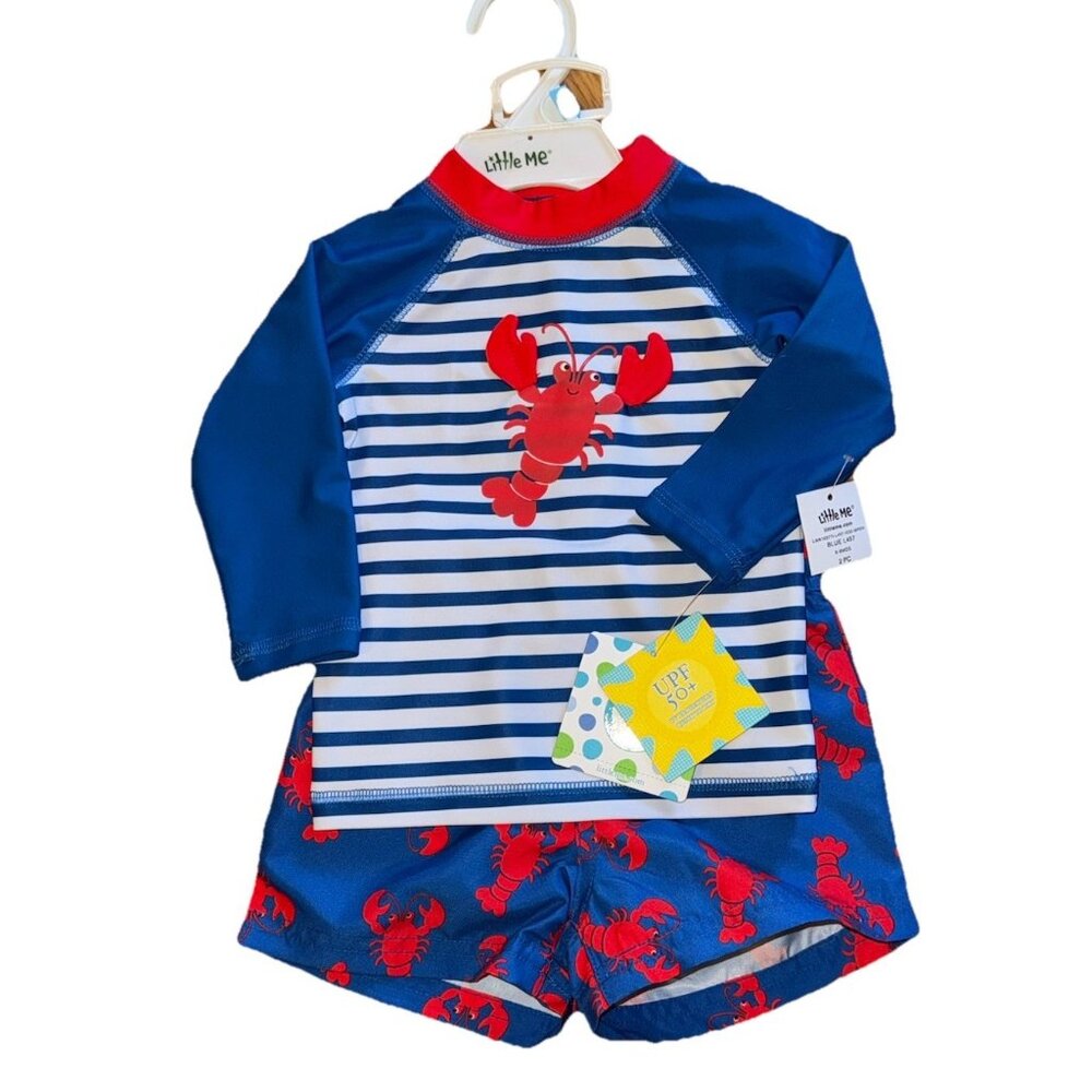 NWT! Little Me 6-9 Months Boys 2pc Swim Set